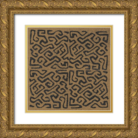 Kuba Play I Brown Gold Ornate Wood Framed Art Print with Double Matting by Warrick, Cheryl