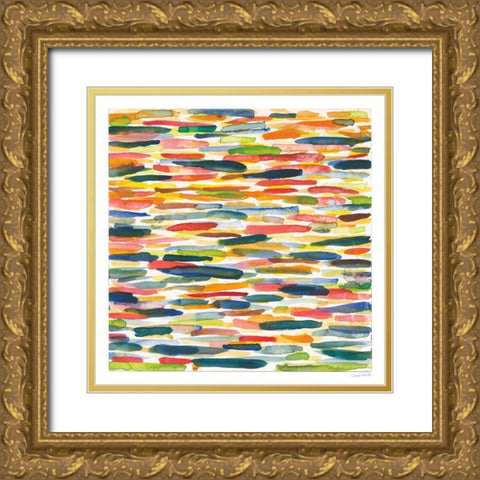 Colorful Patterns X Gold Ornate Wood Framed Art Print with Double Matting by Warrick, Cheryl