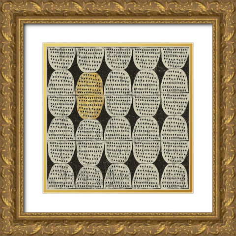 Kitchen Play Pattern II BWG Gold Ornate Wood Framed Art Print with Double Matting by Warrick, Cheryl
