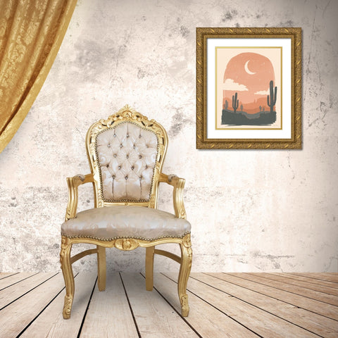 Desert II Gold Ornate Wood Framed Art Print with Double Matting by Penner, Janelle