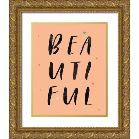 Colorful Bold Words II Gold Ornate Wood Framed Art Print with Double Matting by Marshall, Laura