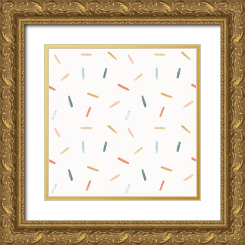 Under the Sea Pattern XV Gold Ornate Wood Framed Art Print with Double Matting by Marshall, Laura