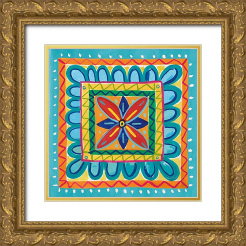 Mucho Caliente IX Gold Ornate Wood Framed Art Print with Double Matting by Zaman, Farida