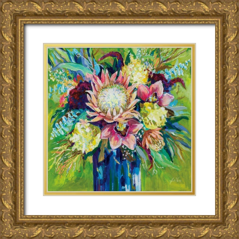 Marias Bouquet Gold Ornate Wood Framed Art Print with Double Matting by Vertentes, Jeanette