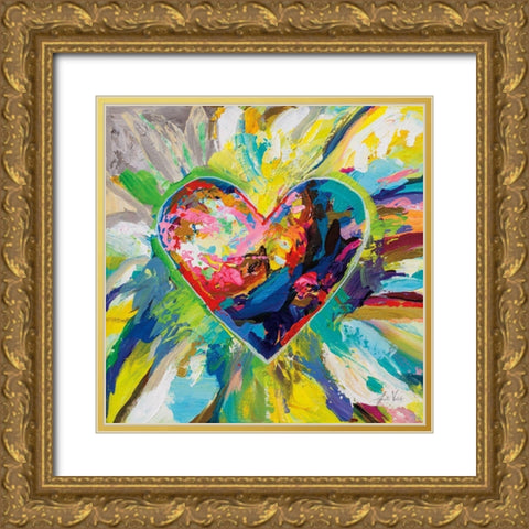 Blooming Love Too Gold Ornate Wood Framed Art Print with Double Matting by Vertentes, Jeanette