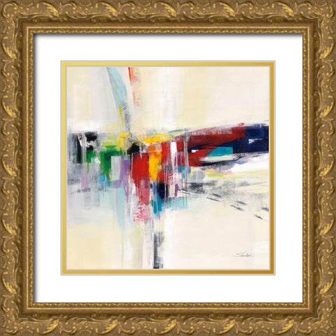 Rainbow Kaleidoscope Gold Ornate Wood Framed Art Print with Double Matting by Vassileva, Silvia