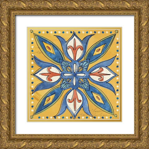 Tuscan Sun Tiles II Color Talavera Gold Ornate Wood Framed Art Print with Double Matting by Tavoletti, Anne