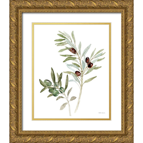 Mediterranean Motif IX on White Gold Ornate Wood Framed Art Print with Double Matting by Grove, Beth
