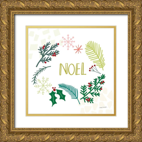 Peace Love Joy III Gold Ornate Wood Framed Art Print with Double Matting by Warrick, Cheryl