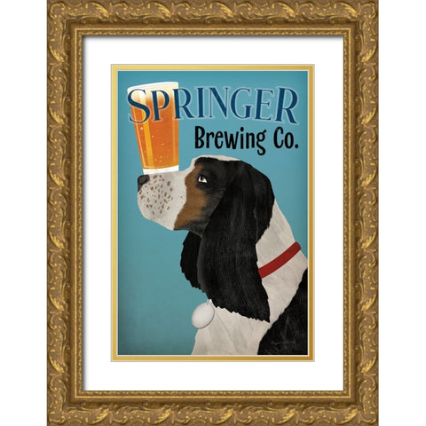 Springer Brewing Co Gold Ornate Wood Framed Art Print with Double Matting by Fowler, Ryan