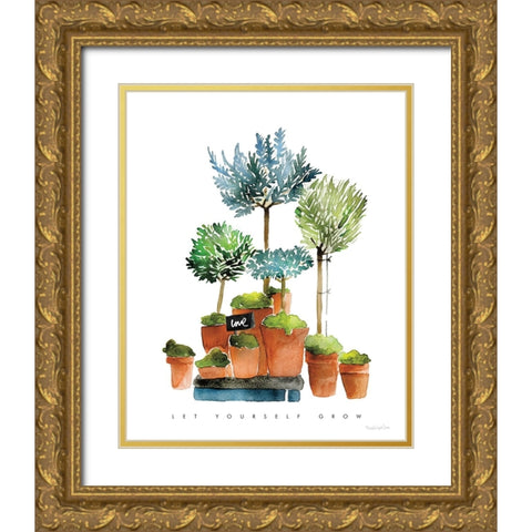 Let Yourself Grow Gold Ornate Wood Framed Art Print with Double Matting by Charro, Mercedes Lopez