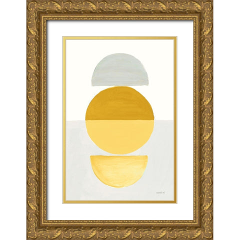 In Between I Yellow Gold Ornate Wood Framed Art Print with Double Matting by Nai, Danhui