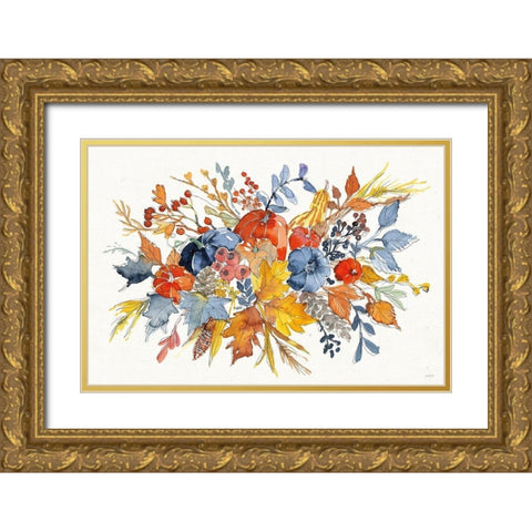 Fall Flair I Gold Ornate Wood Framed Art Print with Double Matting by Tavoletti, Anne