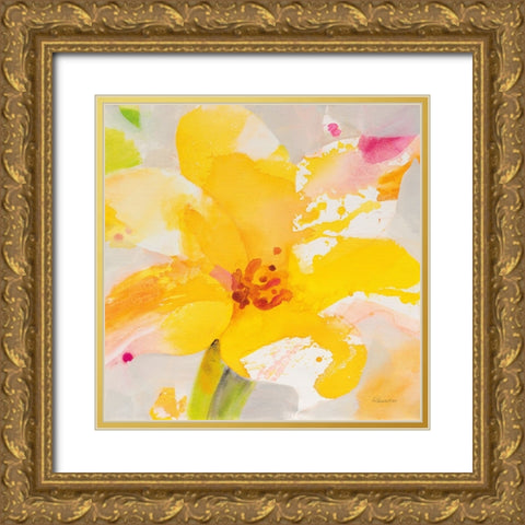 Bright Tulips III Gold Ornate Wood Framed Art Print with Double Matting by Hristova, Albena