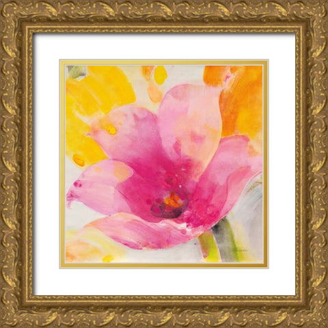 Bright Tulips IV Gold Ornate Wood Framed Art Print with Double Matting by Hristova, Albena