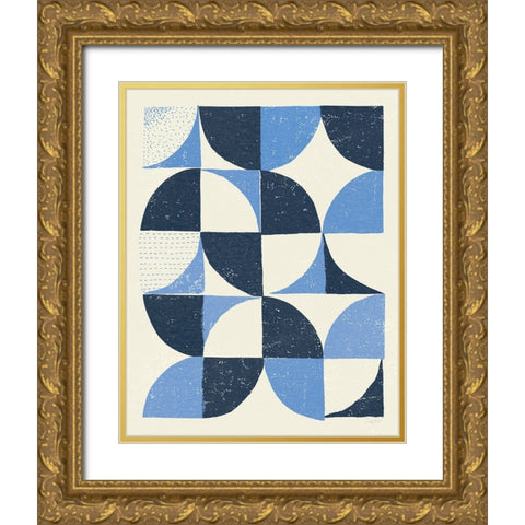 Colorful Night Sky II Blue Gold Ornate Wood Framed Art Print with Double Matting by Prahl, Courtney