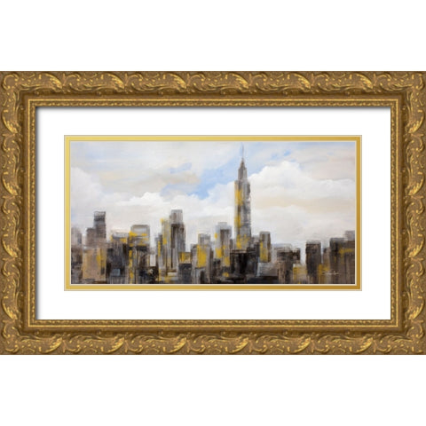 Manhattan Clouds Gold Ornate Wood Framed Art Print with Double Matting by Vassileva, Silvia