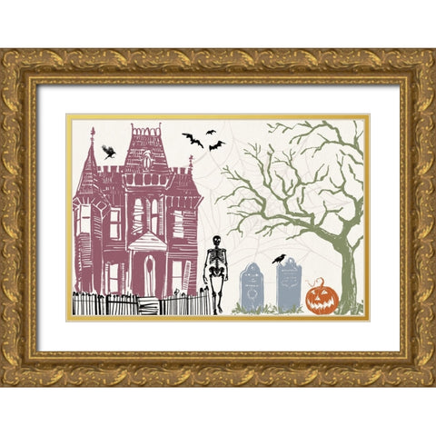 Haunted I Color Gold Ornate Wood Framed Art Print with Double Matting by Tavoletti, Anne