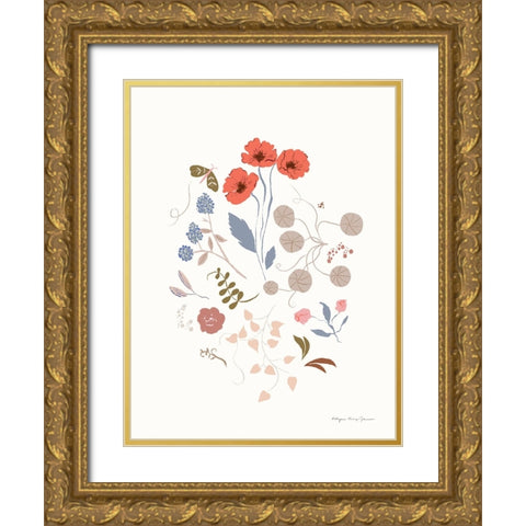 Fleurette III Gold Ornate Wood Framed Art Print with Double Matting by Kucwaj-Tybur, Kasia