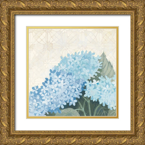 Decorative Hydrangea III Providence Gold Ornate Wood Framed Art Print with Double Matting by Lovell, Kathrine