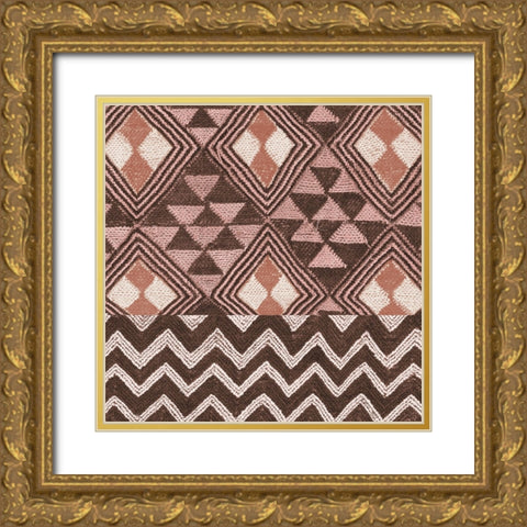 Kuba Cloth Mat II Blush Crop Gold Ornate Wood Framed Art Print with Double Matting by Schlabach, Sue