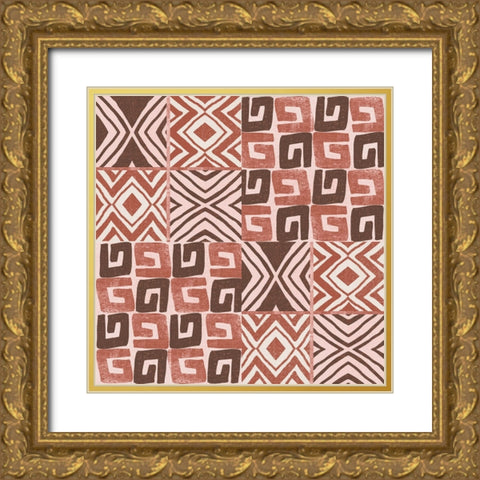 Kuba Dance II Blush Gold Ornate Wood Framed Art Print with Double Matting by Warrick, Cheryl