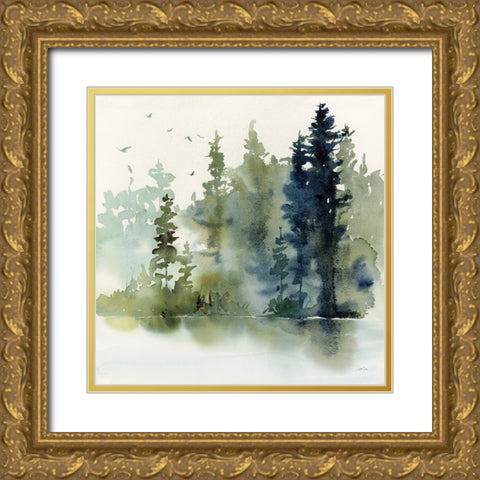 Northern Woods Gold Ornate Wood Framed Art Print with Double Matting by Pete, Katrina