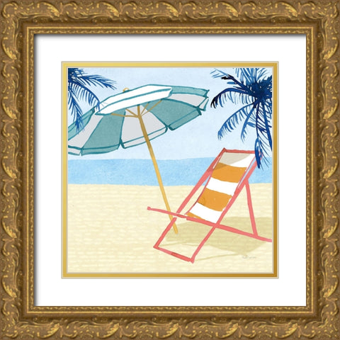 Laguna Lounging II Gold Ornate Wood Framed Art Print with Double Matting by Charro, Mercedes Lopez