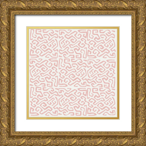 Kuba Play I Blush Gold Ornate Wood Framed Art Print with Double Matting by Warrick, Cheryl