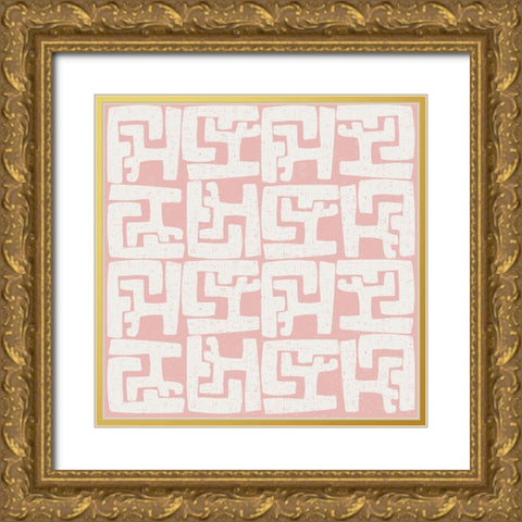Kuba Play II Blush Gold Ornate Wood Framed Art Print with Double Matting by Warrick, Cheryl