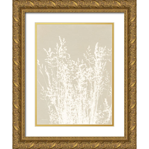 Ornamental Grass I Neutral Gold Ornate Wood Framed Art Print with Double Matting by Ferguson, Kathy