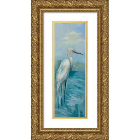 Heron I Gold Ornate Wood Framed Art Print with Double Matting by Vassileva, Silvia