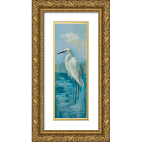Heron II Gold Ornate Wood Framed Art Print with Double Matting by Vassileva, Silvia