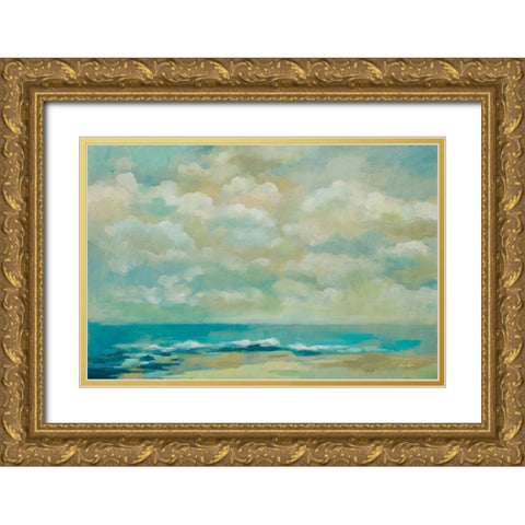 Caressing Ocean Breeze Gold Ornate Wood Framed Art Print with Double Matting by Vassileva, Silvia