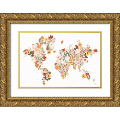 Autumn Meadow World Gold Ornate Wood Framed Art Print with Double Matting by Marshall, Laura
