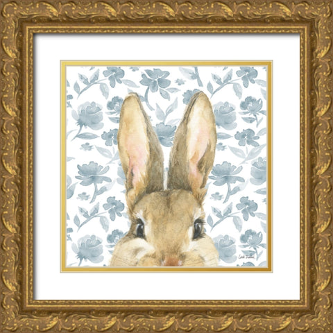 Garden Bunnies VI Gold Ornate Wood Framed Art Print with Double Matting by Trimbach, Leslie