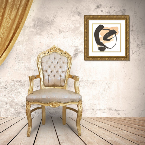 Black and Cream I Gold Ornate Wood Framed Art Print with Double Matting by Paschke, Chris