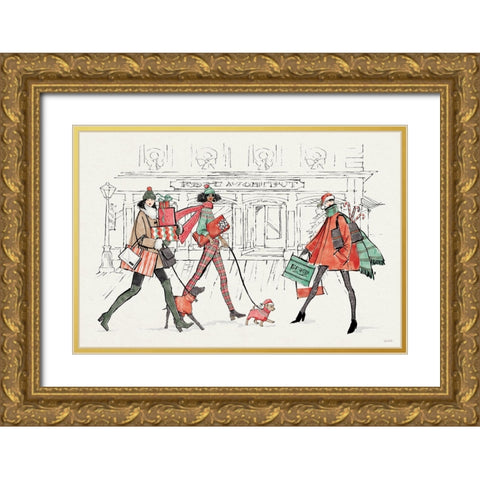 Holiday Fashionistas I Gold Ornate Wood Framed Art Print with Double Matting by Tavoletti, Anne