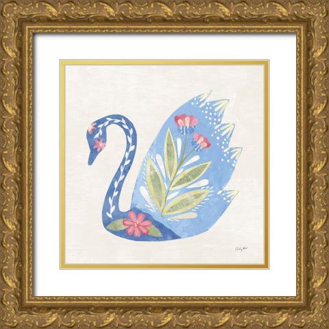 Folk Cottage IV Gold Ornate Wood Framed Art Print with Double Matting by Prahl, Courtney