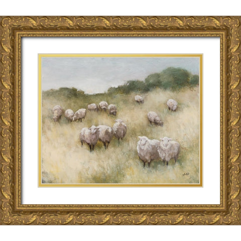 Flock Gold Ornate Wood Framed Art Print with Double Matting by Purinton, Julia