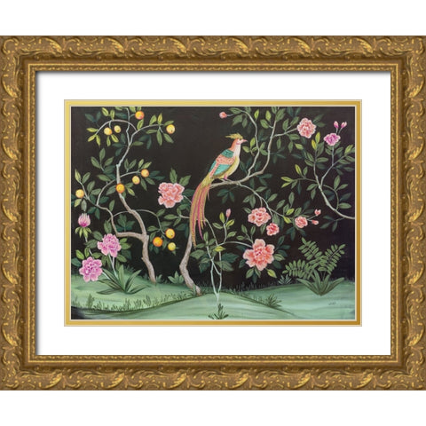 Paradise Garden Gold Ornate Wood Framed Art Print with Double Matting by Purinton, Julia