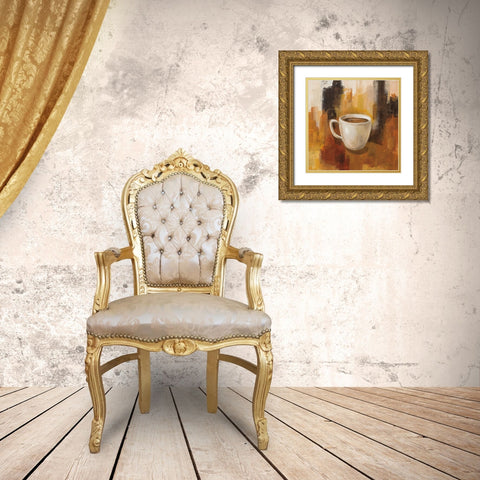 Abstract Coffee II Gold Ornate Wood Framed Art Print with Double Matting by Vassileva, Silvia
