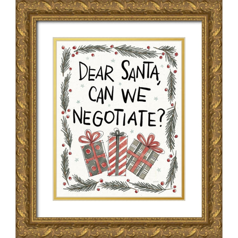 Holiday Fun III Gold Ornate Wood Framed Art Print with Double Matting by Tavoletti, Anne