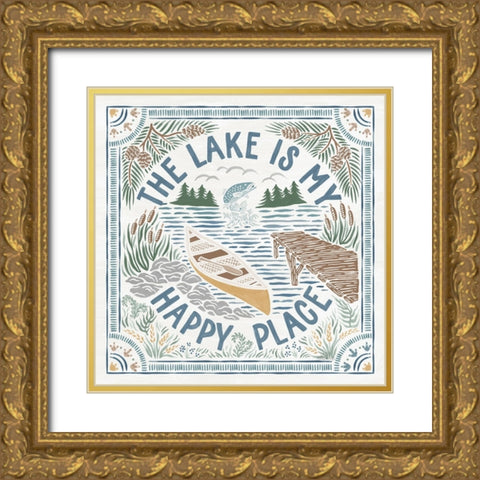 Lakeside Days III Gold Ornate Wood Framed Art Print with Double Matting by Marshall, Laura