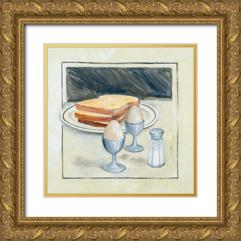 Breakfast for Two Gold Ornate Wood Framed Art Print with Double Matting by Tillmon, Avery