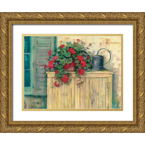 Gardeners Still Life Gold Ornate Wood Framed Art Print with Double Matting by Rowan, Carol