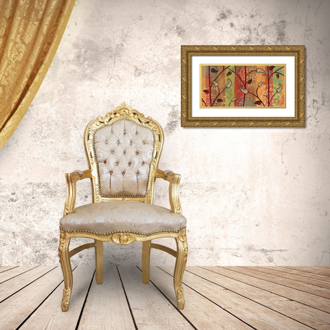 Paisley Garden Gold Ornate Wood Framed Art Print with Double Matting by Charron, Veronique