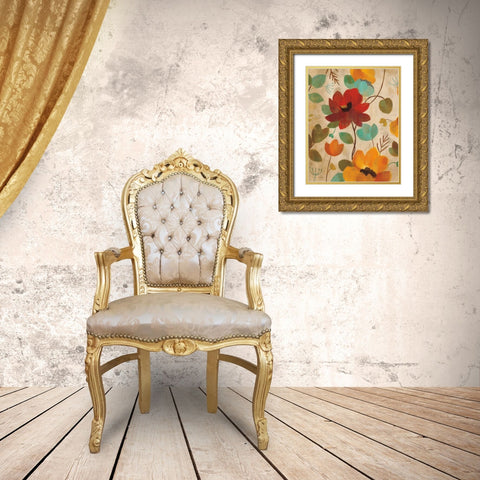 Vibrant Embroidery II Gold Ornate Wood Framed Art Print with Double Matting by Vassileva, Silvia