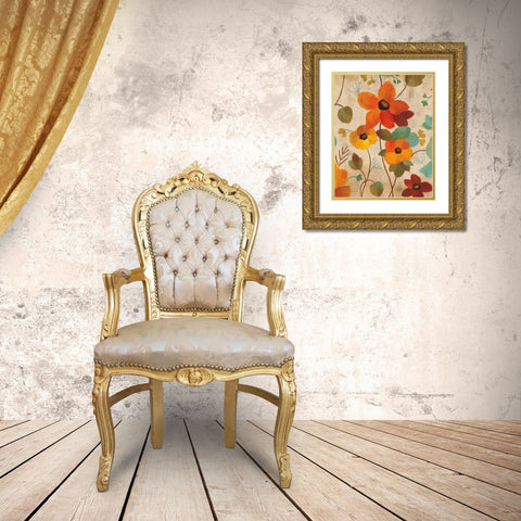 Vibrant Embroidery III Gold Ornate Wood Framed Art Print with Double Matting by Vassileva, Silvia