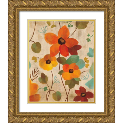 Vibrant Embroidery III Gold Ornate Wood Framed Art Print with Double Matting by Vassileva, Silvia